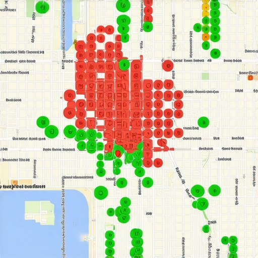 A digital tool showing local map ranking data and competitor heatmaps for real estate agents.