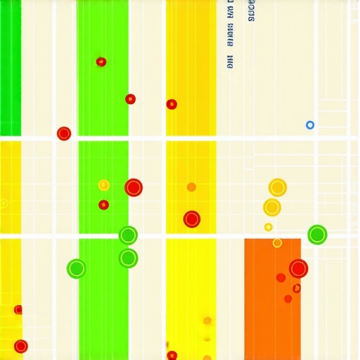 A visual ranking grid showing how a business ranks across different neighborhoods in a city.