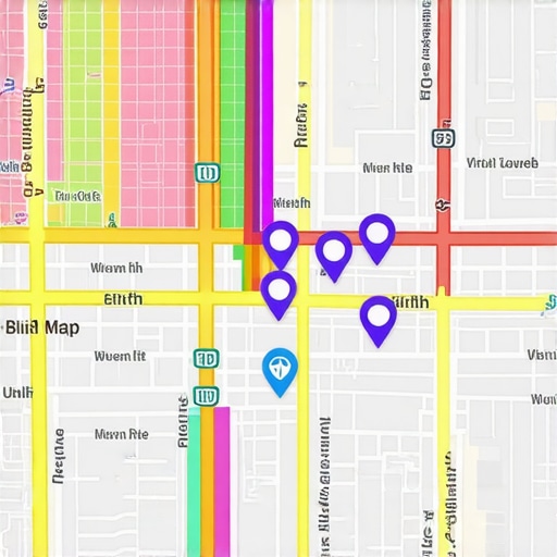 A visualization of how business proximity and local updates affect map rankings in a specific neighborhood.