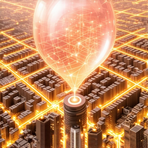 A digital map showing how a business ranking bubble expands through strategic local SEO optimization in 2025.