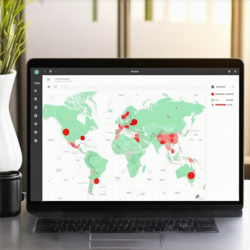 A digital map showing local SEO ranking positions across a specific geographic area.
