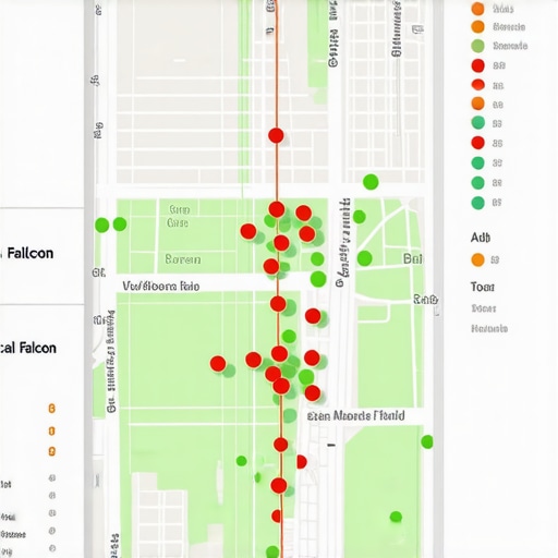 A visual representation of local SEO tracking tools showing ranking strength across different neighborhood coordinates.