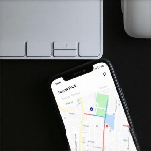 Tracking local map pack rankings using a localized grid tracking tool on a smartphone screen.