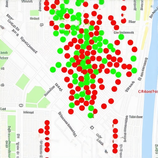 A tool showing map pack rankings across a local geographic area
