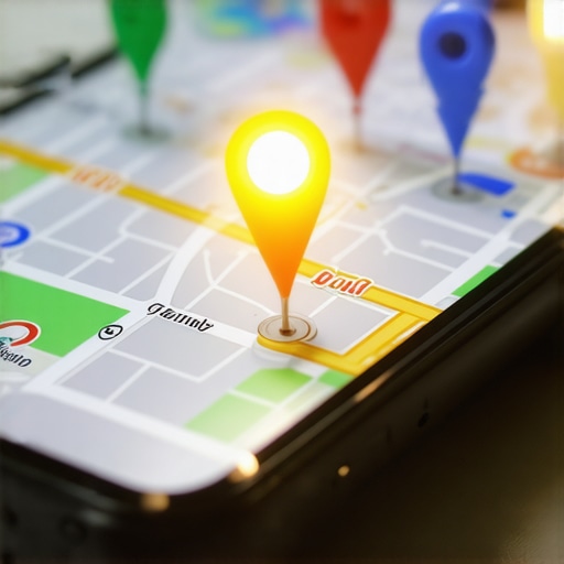 A smartphone showing a map where relevance overrides distance in local search rankings