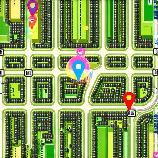 Isometric 3D map illustrating how service area businesses overlap in local search rankings.
