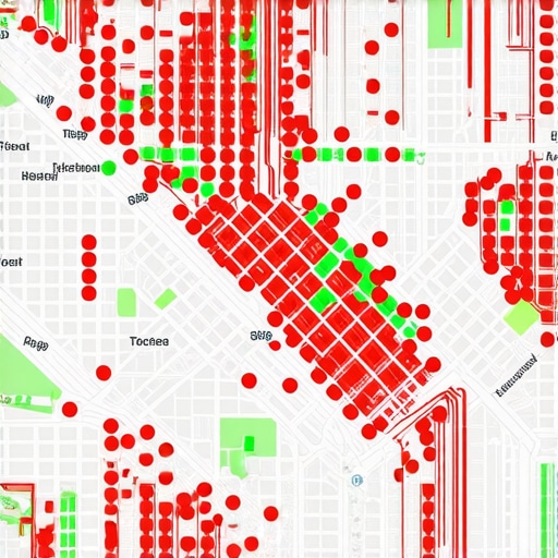Local SEO Visibility Heatmap Analysis A heatmap showing business ranking positions across a local geographic area.