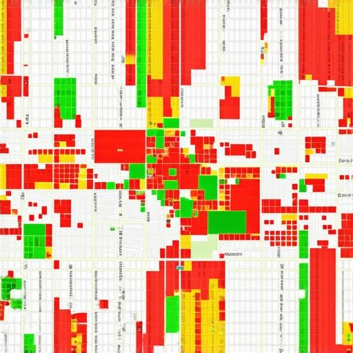 A visual representation of local ranking strength using a geo-grid heatmap