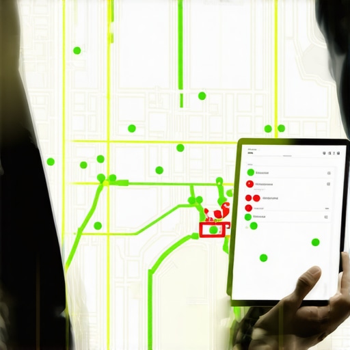 Grid-style local rank tracking report showing business visibility across various geographic points in a city.