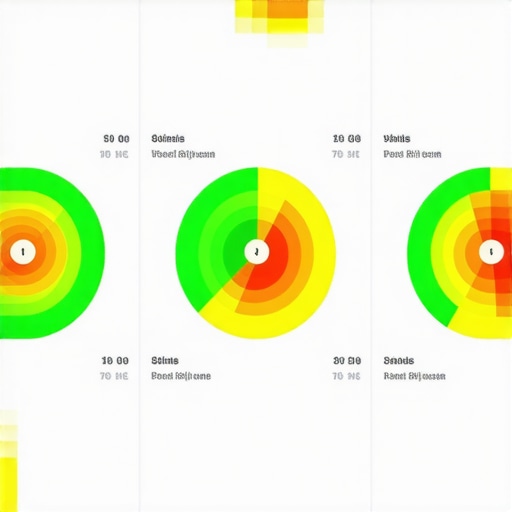 A visual grid showing how a business ranks in different parts of a city on Google Maps.