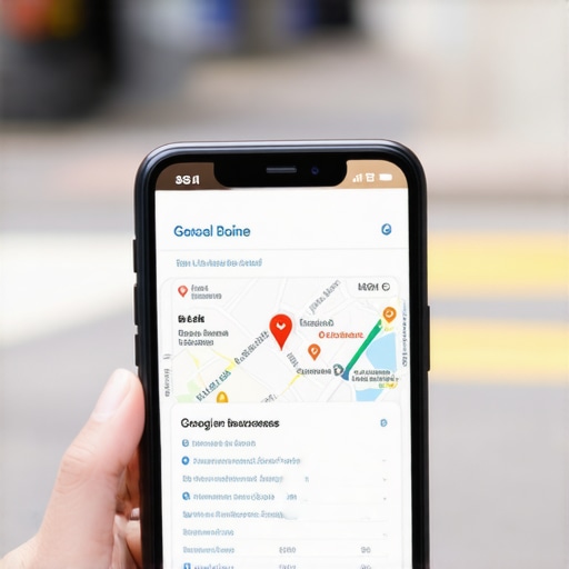 Local Search Visibility in 2025 A mobile phone displaying local search rankings on Google Maps.