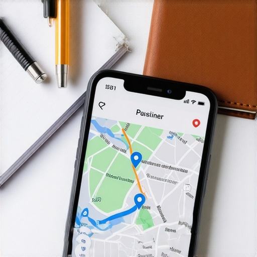 Maintaining Your Map Presence Smartphone displaying local map business pins next to a physical notebook on a wooden desk