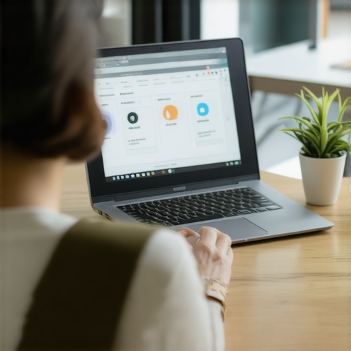 Manual Local SEO Audit in Progress Professional manually auditing business listings on a laptop for local SEO consistency.