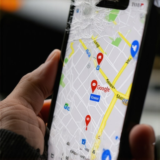 Smartphone displaying local SEO map pack results and contact buttons on a mobile browser.
