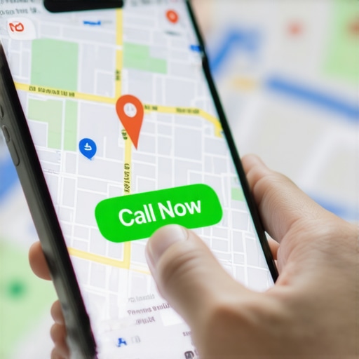 Person clicking a call button on a mobile optimized local business website