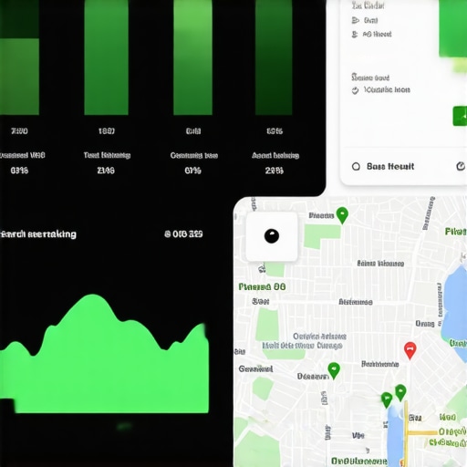 A dashboard displaying local search metrics and map pack rankings for 2025.