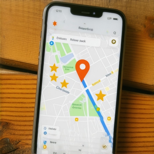 A smartphone screen showing optimized local business listings with prominent star ratings and click-to-call options.