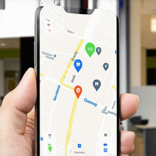 A smartphone showing a clean and highly converting local business listing on Google Maps
