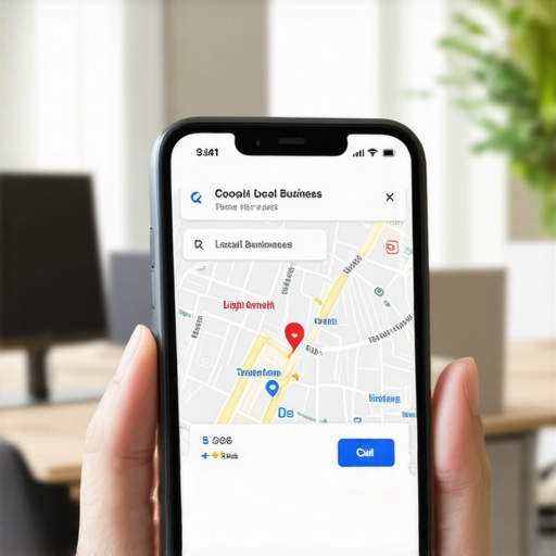 Optimizing Google Business Profile for 2025 A smartphone showing a successful local business listing in the Google Map pack.