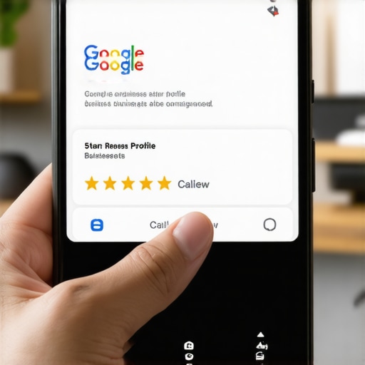 Optimizing Google Business Profile for conversion A person interacting with a local business listing on a smartphone to make a call