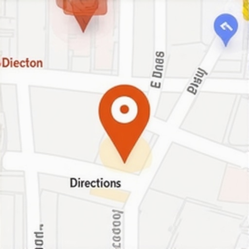 A smartphone showing local map search results with prominent conversion action buttons.