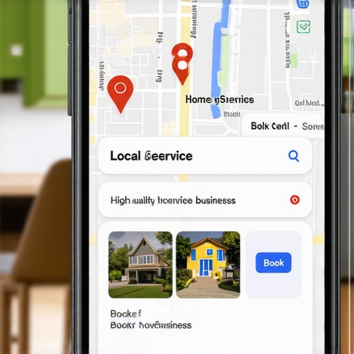 A smartphone showing a highly optimized local business profile on Google Maps with prominent call-to-action buttons.