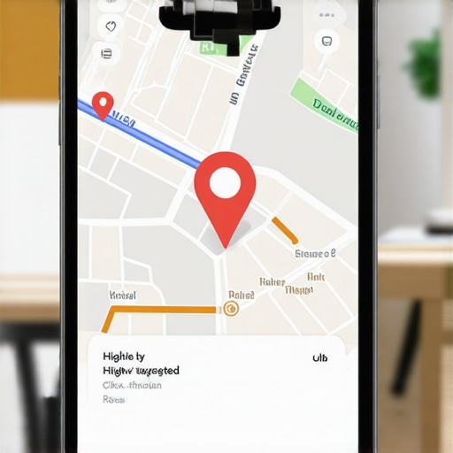 Smartphone displaying local map and user engagement analytics