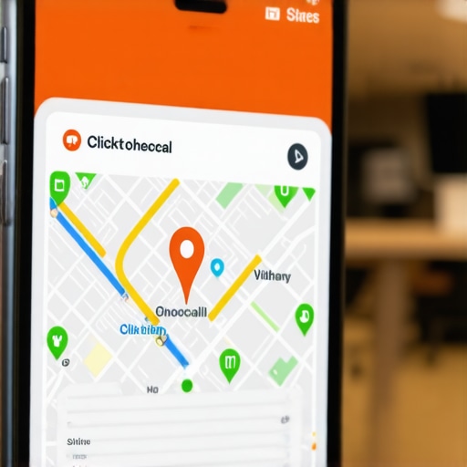 Optimizing local business listings for direct phone calls A smartphone showing a map listing with a highlighted call button to boost local conversions.