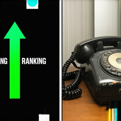 A digital rank tracker showing high rankings next to a silent phone to illustrate deceptive SEO metrics.