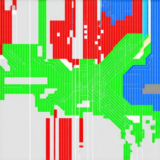 A 3D city map showing local SEO ranking dots across various neighborhoods