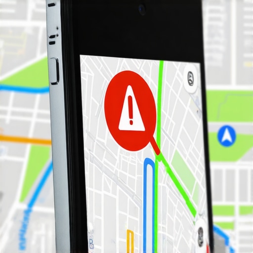 A smartphone displaying a business profile suspension warning on a map due to aggressive SEO