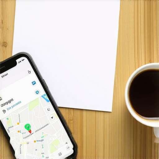 A simple 4-item local SEO checklist on a desk next to a phone showing Google Maps rankings.