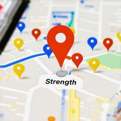 A visualization of a business listing outperforming local competitors on a digital map.
