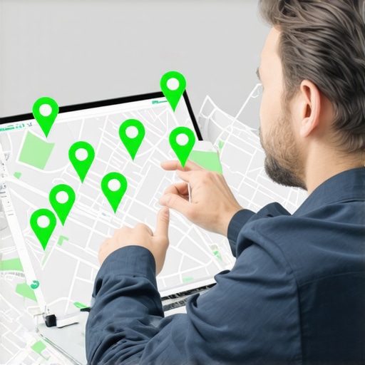 Visual representation of a business dominating local map results across multiple neighborhoods