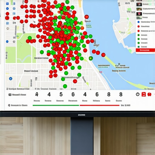 Local Falcon geo-grid rank tracker showing ranking positions across a local map.