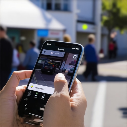 Uploading Local Updates via Smartphone A business owner using a smartphone to upload a real-time local update to their Google Business Profile.