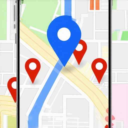 A smartphone displaying how proximity and distance circles affect local map pack rankings.