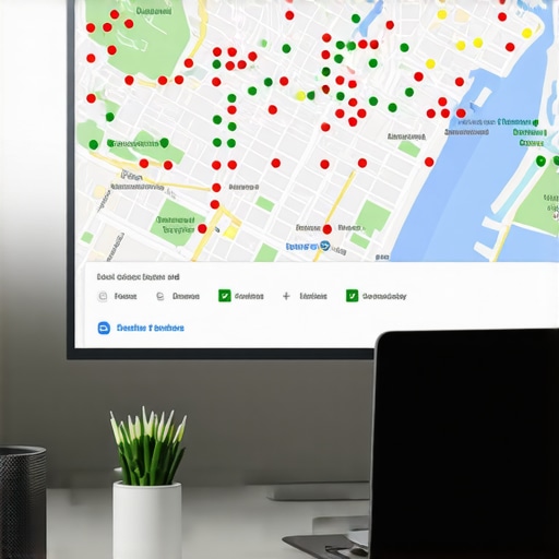 A grid ranking tool showing local search visibility across a geographic area.