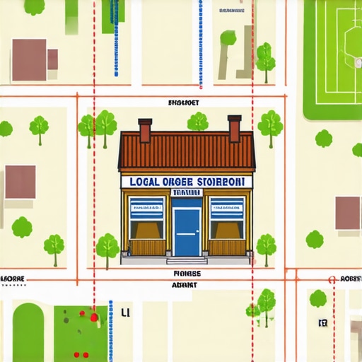 Infographic showing how local community links from schools and parks build local search relevance better than generic directories.